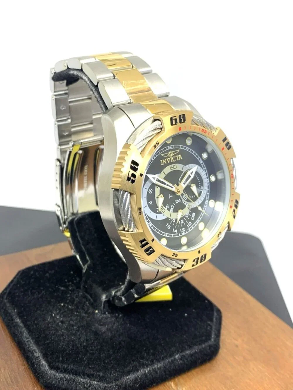 Invicta Men's Watch 45753 Speedway Quartz Chronograph Black Dial Two Tone 50mm